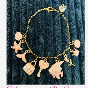 Gold and Pink Charm Bracelet for Kids